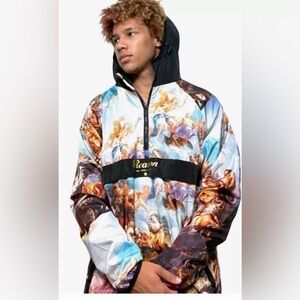 Reason- Renaissance Artistic Graphic Unisex 1/4 zip Windbreaker-Size Small